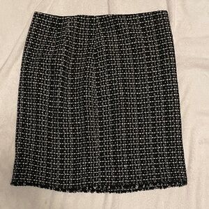Ann Taylor Black and White Tweed Mini Skirt